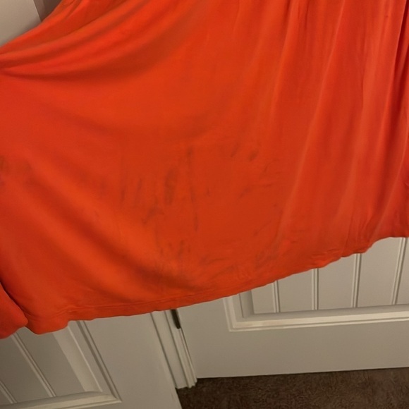 Boden elegant above knee V-neck sleeveless orange dress women’s sz 8R with flaws - Picture 5 of 12